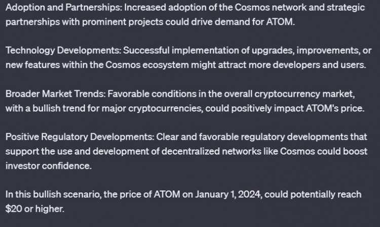 ChatGPT 预测 2024 年初 Cosmos (ATOM) 价格